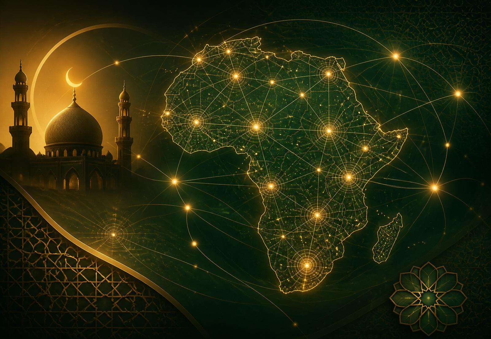 Illustration of a connected Dawah intelligence network across Africa